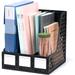 Magazine File Holder Desk Organizer File Folder for Office Organization and Storage with 3 Vertical Compartments File-Storage-Organizer-Magazine-Holder