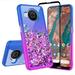 Liquid Quicksand Glitter Cute Phone Case for Nokia X100 Case for Girls Women Clear Bling Diamond Phone Case Cover - Purple/Blue