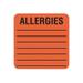 Tabbies 40560 Medical Labels for Allergies 2 x 2 Orange 500/Roll