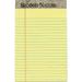 TOPS 74840 50 Sheet Second Nature 5 in. x 8 in. Narrow Rule Recycled Ruled Pads - Canary (1 Dozen)