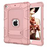 iPad 5th Gen Case iPad 6th Gen Case Dteck Shockproof Stand Kids Case Protective Cover For Apple iPad 5th 2017/6th 2018 Rosegold