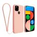 Insten Liquid Silicone Case For Google Pixel 5 (2020) Soft Microfiber Lined Full Body Protective Slim Cover Pink