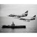 Two A-4C Skyhawk aircraft fly past anti-submarine aircraft carrier USS Kearsarge 1964 Poster Print by Stocktrek Images (34 x 22)