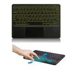 CoastaCloud Keyboard with Touchpad Rechargeable Portable Wireless Bluetooth Tablet Keyboard with Trackpad and 7 Colors Backlits Compatible for iPad iPhone iOS Android Windows(Black)