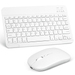 Rechargeable Bluetooth Keyboard and Mouse Combo Ultra Slim Full-Size Keyboard and Ergonomic Mouse for Dell Inspiron 15 Home & Laptop and All Bluetooth Enabled Mac/Tablet/iPad/PC/Laptop - Pure White