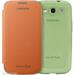 new Samsung OEM Cover Bundle For Galaxy S3 SIII Phone Orange Flip + Green Protective