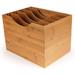 Kinson Bamboo Desk Organizer Paper Files and Mail Sorter with Adjustable Dividers - 10 Units