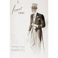 A 1937 advertisement for The Mans Shop Harrods showing a gentleman in top hat and tails ready to visit Ascot. From Th