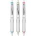 Pilot Dr. Grip PureWhite Refillable & Retractable Ballpoint Pen Medium Point with Assorted Color Accents Black Ink 3-Pack