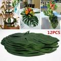 12Pcs Artificial Palm Plants Leaves Faux Turtle Leaf Fake Tropical Large Palm Tree Leaves Imitation Leaf Artificial Plants for Home Kitchen Party Flowers Arrangement Wedding Decorations