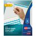 Avery 5-Tab Plastic Dividers Easy Print & Apply Clear Label Strip Index Maker 1 Set (11449)