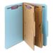 Smead 19081 Pressboard Six-Section Top Tab Classification Folders - Legal Blue (10/Box)