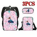 Boy Girl Kids School Book Bags Birthday Christmas Gift 3PCS Women Bagpack Charm Student Cartoon Figure Anime Encanto Reduce Burden Shoulder Bag Pencil Box (#5)