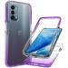 OnePlus Nord N200 5G Case Dteck Full Coverage Rugged Shockproof Case Transparent Clear Back Protective Cover for OnePlus Nord N200 5G 2021 Gradient Purple