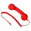 Vintage Retro 3.5mm Telephone Handset Cell Phone Receiver Mic Microphone Speaker for iPhone iPad Mobile Phones Cellphone Smartphone - Red