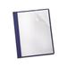 Linen Finish Clear Front Report Cover 3 Fasteners Letter Navy 25/Box