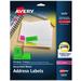 Avery Neon Address Labels with Sure Feed for Laser Printers 1 x 2 5/8 Assorted Colors 450 Labels (5979)