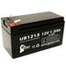 Compatible Power Battery PM121.2 Battery - Replacement UB1213 Universal Sealed Lead Acid Battery (12V 1.3Ah 1300mAh F1 Terminal AGM SLA) - Includes TWO F1 to F2 Terminal Adapters