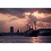 Vintage shot of the Guinness Boat Lady Gwendolen pre 1977 On the River Liffey with Liberty Hall and Custom House Dublin City Ireland Poster Print (19 x 27)