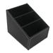 1pc Desk Organizer Box Leather Office Storage Pen Holder Black