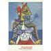 PABLO PICASSO Femme a L Oiseau 39.25 x 27.5 Poster 1999 Cubism Multicolor Blue