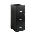 Space Solutions Metal 3 Drawer Vertical File Cabinet with Lock in Black