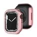 LEIXIUER 2 Pack Double Diamonds Case Compatible with Apple watch 8 7 41mm 45mm 44mm 40mm 42mm 38mm Accessories Bling Bumper Protector Cover iWatch series 8 7 3 4 5 6 se 2 1