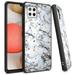 Kaleidio Case For Samsung Galaxy A42 5G [Impact Fusion] Drop Protection [Shockproof] Hybrid Slim Protector Cover [White Marble Design]