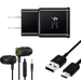 OEM EP-TA20JBEUGUS 15W Adaptive Fast Wall Charger for Energizer Hardcase H550S Includes Fast Charging 6FT USB Type C Charging Cable and 3.5mm Earphone with Mic â€“ 3 Items Bundle - Black