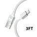 3FT USB C Cable XUDUO Fast USB Charging Nylon Type C Phone Charger Cord for Samsung Galaxy LG Note-White