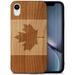 Case Yard Wooden Case Outside Soft TPU Silicone Slim Fit Shockproof Wood Protective Phone Cover for Girls Boys Men and Women Supports Wireless Charging Canada Flag Design case for iPhone-XR