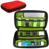 AUPERTO Universial Portable Waterproof Shockproof Electronic Accessories Organizer Holder/USB Flash Drive Case Bag RED