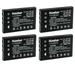 Kastar 4-Pack Battery Replacement for VideoShot DVH1080 VideoShot DVH20 VideoShot DVH20 VideoShot DVH22 VideoShot DVH5330 VideoShot DVH5910 DX7440