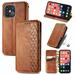 iPhone 12 Mini Case PU Leather TPU Wallet Cover with Card Holder Kickstand Hidden Magnetic Adsorption Shockproof Flip Folio Cell Phone Case for Apple iPhone 12 Mini 5.4 inch 2020 Brown