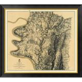 Global Gallery Civil War Map - Antietam, 1869 Framed Graphic Art on Canvas Plastic in Gray/Green | 30 H x 34 W x 1.5 D in | Wayfair