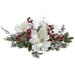 Nearly Natural Frosted White Magnolia & Berry Artificial Flower Candelabrum