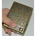 Antique Gold USB Rechargeable Windproof Metal Electric Built-in Flame Less Lighter Cigarette Cigar Storage Case (QW-1381)