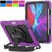 DuraSafe Cases iPad PRO 12.9 3 / 4 / 5 / 6 [ iPad Pro 12.9 6th 2022 5th 2021 4th 2020 3rd 2018 ] A2436 A2764 A2437 A2378 A2461 A2379 A1876 A2014 A1895 A2229 A2069 A2232 Kick Stand Rugged Case - Purple