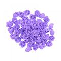 1.4 inches Mini Foam Rose Artificial Rose Fake Flower Head Artificial Craft Rose Rose Petals Confetti for Handmade DIY Wedding Home Decoration Accessories Pack of 50 Purple