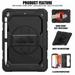 Dteck iPad 9th/ 8th/ 7th Generation Case (iPad 10.2 Case 2021/ 2020/ 2019) with Screen Protector Pencil Holder Kickstand Hand/ Shoulder Strap Durable Protective Case for iPad 10.2 inch black