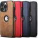 Durable Anti-Scratch Phone Cases for iPhone 14 Pro Max Thin Soft Grip Luxury PU Leather Cover Brown