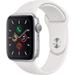 Pre-Owned Apple Watch Series 5 44MM Silver - Aluminum Case - GPS + Cellular - White Sport Band (Refurbished Grade B)