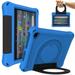 Dteck Kids Case for Kindle Fire 7 Tablet 12th Generation 2022 Release EVA Foam Light Weight Shockproof Durable Rugged Foldable Convertible Handle Kids Friendly 7-inch Cover Blue