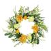 Northlight Hydrangea and Rose Artificial Floral Wreath Yellow 24-Inch