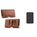 Holster and Power Adapter Bundle for Schok Freedom Turbo XL 2022: Coin Card Wallet Belt Pouch Case (Brown) and 15W Wireless Portable Power Bank Battery (20W USB-C PD Power Delivery)