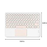 OAVQHLG3B Bluetooth Keyboard Round Cap Keyboard Portable Mini BT Wireless Keyboard With Touchpad For Android Windows PC Tablet