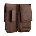 Luxmo Belt Holster Case for Samsung Galaxy S21+ Plus - Vertical PU Leather Magnetic Phone Carrying Clip Pouch - Brown