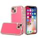 For Apple iPhone SE 3 (2022) SE/8/7 All Around 3D Diamonds Rhinestone Chrome Frame TPU Shiny Bling Glitter Protective Cover Xpm Phone Case [ Hot Pink ]