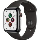 (Used) Apple Watch Series 5 GPS+LTE w/ 44MM Black Stainless Steel Case & Sport Band