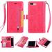 iPhone 6 Plus Case iPhone 6s Plus Case Multi-Functional Handbag Magnet Stand Folio PU Leather Credit Card Holder Flip Soft TPU Zipper Wallet Protective Case for iPhone 6 Plus/6s Plus 5.5 inch Rose